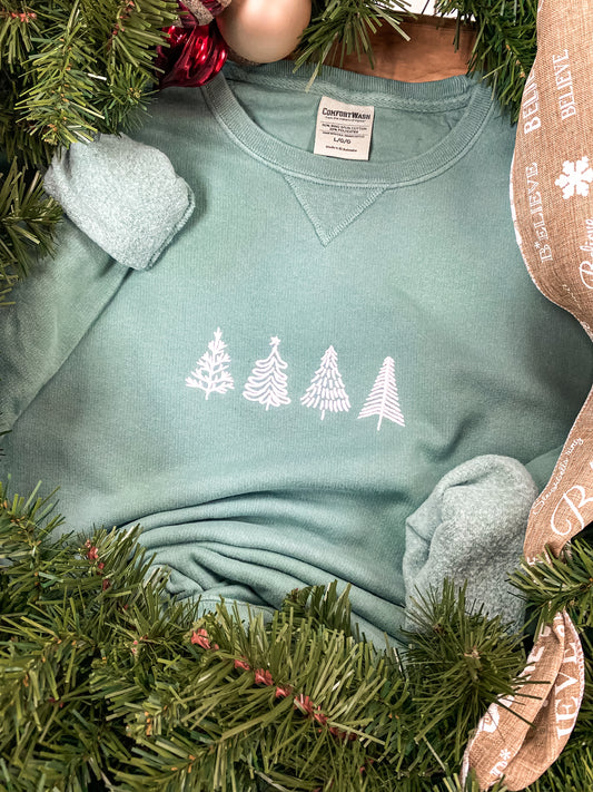 Embroidered Christmas Tree Sweatshirt