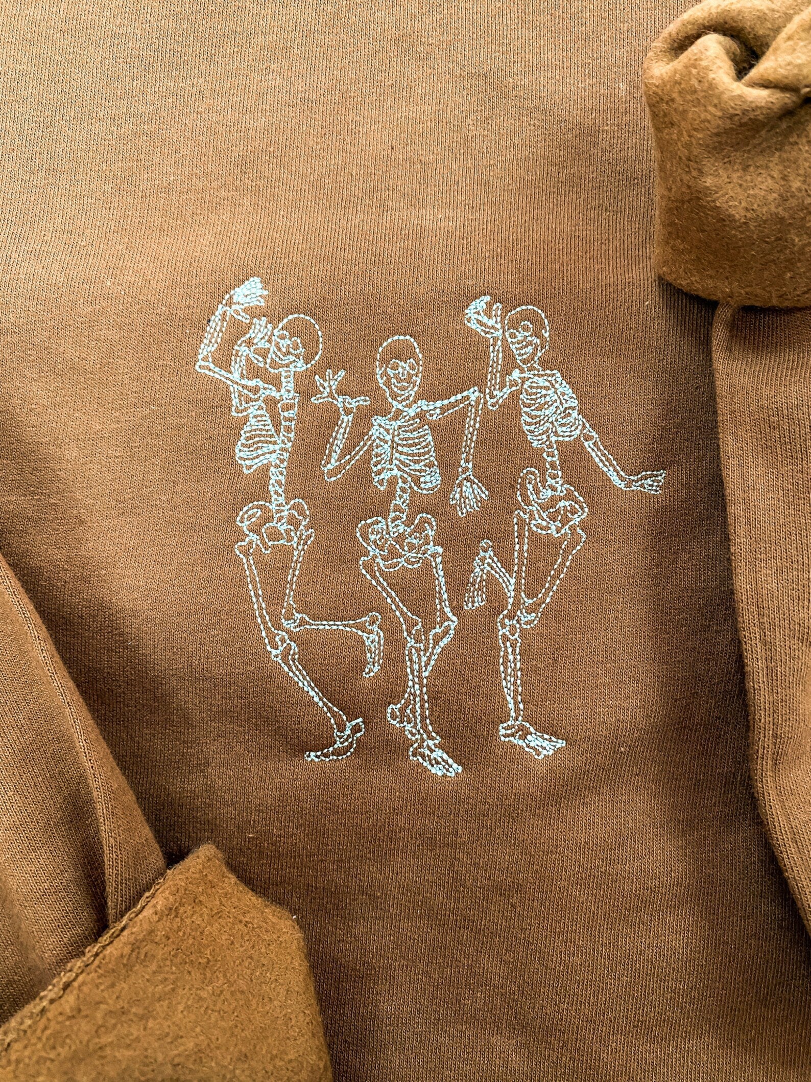 Embroidered Dancing Skeletons Crew