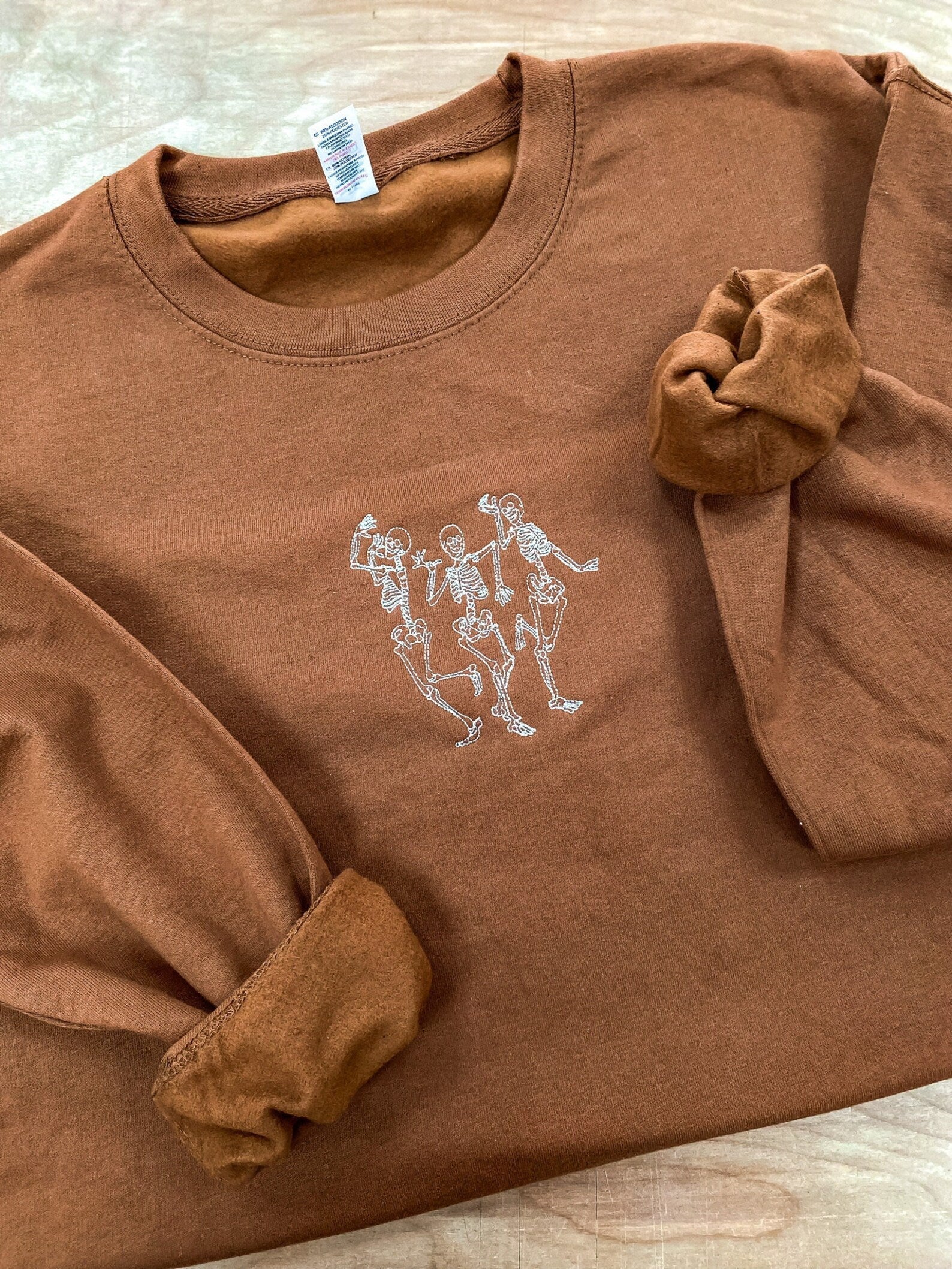 Embroidered Dancing Skeletons Crew