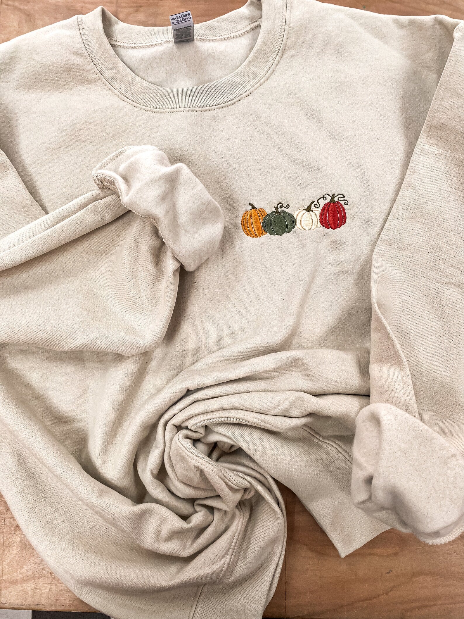 Embroidered Pumpkin Crew